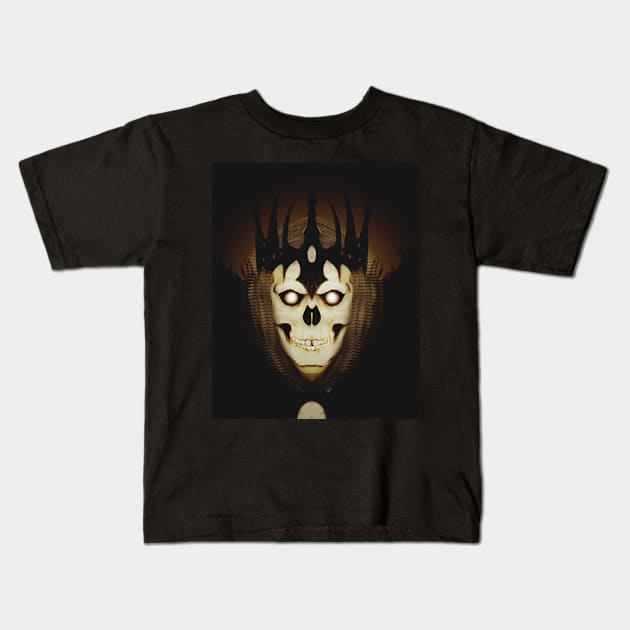 Crowned Skull Kids T-Shirt by Haroldrod